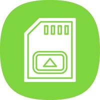 Memory Card Glyph Curve Icon Design vector