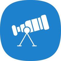 Telescope Glyph Curve Icon Design vector