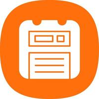 Floppy Disk Glyph Curve Icon Design vector