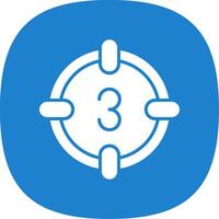 Countdown Glyph Curve Icon Design vector