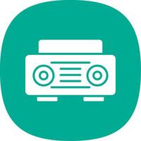 Radio Glyph Curve Icon Design vector