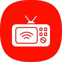 Television Glyph Curve Icon Design vector