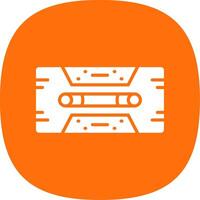 Cassette Tape Glyph Curve Icon Design vector