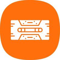 Cassette Tape Glyph Curve Icon Design vector