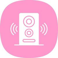 altavoz glifo curva icono diseño vector