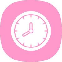 reloj glifo curva icono diseño vector