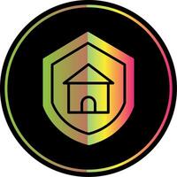 hogar proteccion glifo debido color icono diseño vector