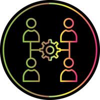 Team Management Line Gradient Due Color Icon Design vector