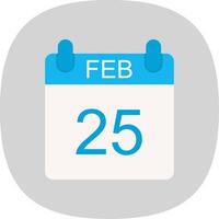 February Flat Curve Icon Design vector