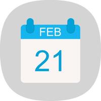 February Flat Curve Icon Design vector