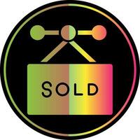 Sold Glyph Due Color Icon Design vector