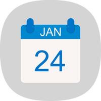 January Flat Curve Icon Design vector