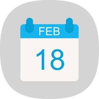 February Flat Curve Icon Design vector