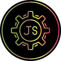 Javascript Line Gradient Due Color Icon Design vector