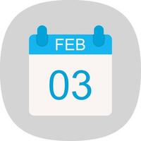 February Flat Curve Icon Design vector
