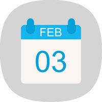 February Flat Curve Icon Design vector