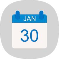 January Flat Curve Icon Design vector