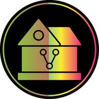 compartiendo casa glifo debido color icono diseño vector