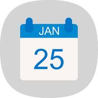 January Flat Curve Icon Design vector