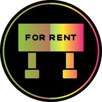 For Rent Glyph Due Color Icon Design vector