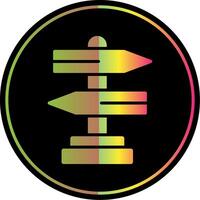 Signpost Glyph Due Color Icon Design vector