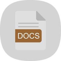 DOCS File Format Flat Curve Icon Design vector