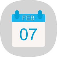 February Flat Curve Icon Design vector