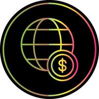 Global Economy Line Gradient Due Color Icon Design vector