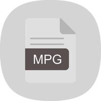 mpg archivo formato plano curva icono diseño vector