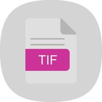 TIF File Format Flat Curve Icon Design vector