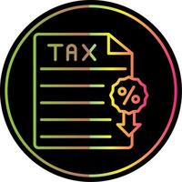 Tax Line Gradient Due Color Icon Design vector