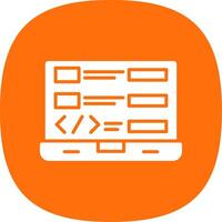 Coding Glyph Curve Icon Design vector