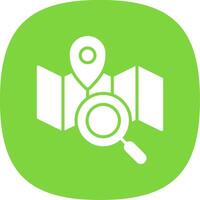 Map Glyph Curve Icon Design vector