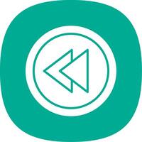 Backward Glyph Curve Icon Design vector