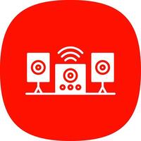 Audio System Glyph Curve Icon Design vector