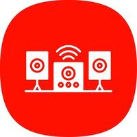 Audio System Glyph Curve Icon Design vector