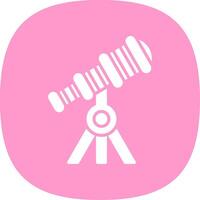 Telescope Glyph Curve Icon Design vector