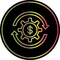 Money Management Line Gradient Due Color Icon Design vector