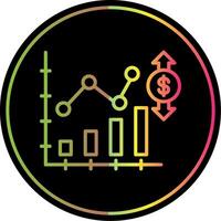 Market Fluctuation Line Gradient Due Color Icon Design vector