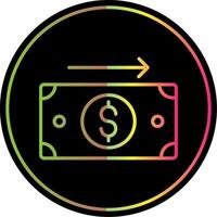 Send Money Line Gradient Due Color Icon Design vector