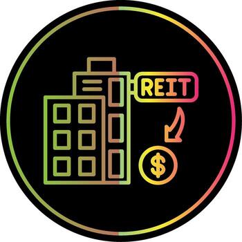 Reit Line Gradient Due Color Icon Design vector
