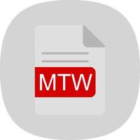 MTW File Format Flat Curve Icon Design vector