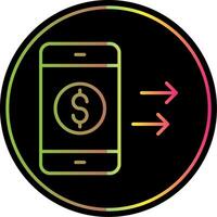 Transfer Money Line Gradient Due Color Icon Design vector