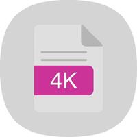 4K File Format Flat Curve Icon Design vector