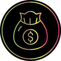 Money Bag Line Gradient Due Color Icon Design vector