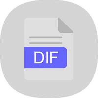 DIF File Format Flat Curve Icon Design vector