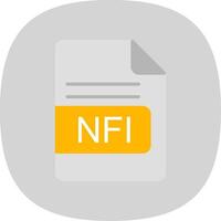 NFI File Format Flat Curve Icon Design vector