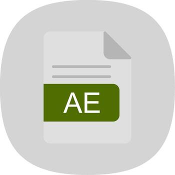 AE File Format Flat Curve Icon Design vector
