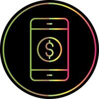 móvil bancario línea degradado debido color icono diseño vector