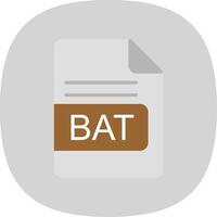 BAT File Format Flat Curve Icon Design vector